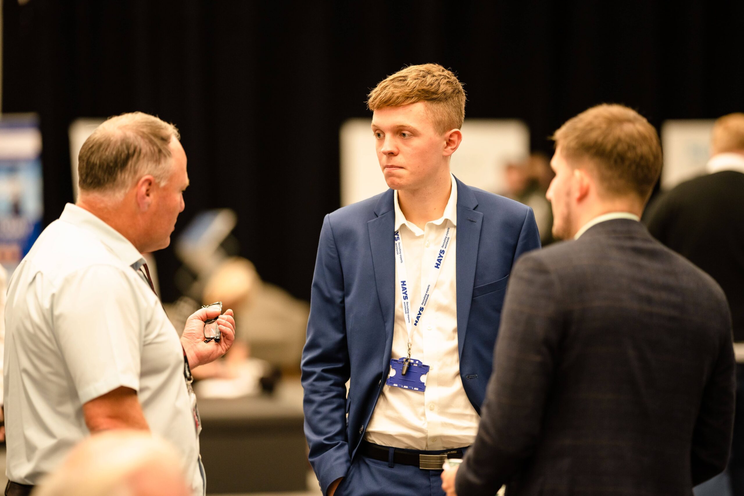 Blackpool Business Expo exhibitors and visitors talking