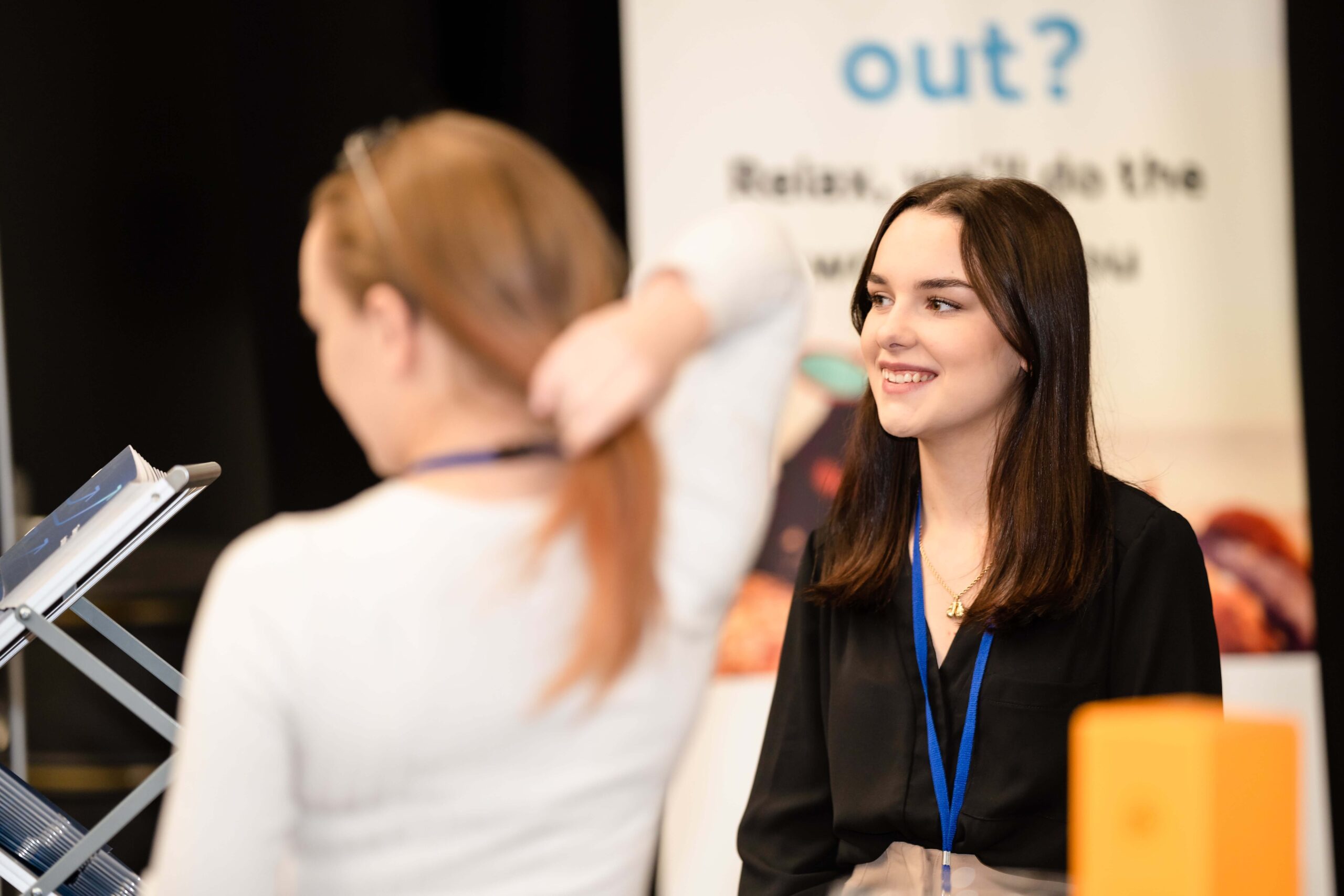 A smiling female Blackpool Business Expo exhibitor