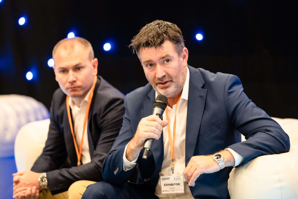 Paul Crossley of Kenricks Commercial Estate Agents and Property Management, Justin Beckwith Pattinson Auction on the panel at blackpool business expo